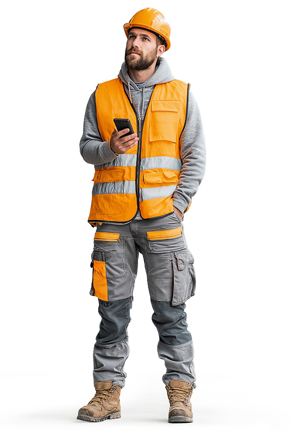 worker wearing a hardhat