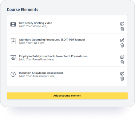 Custom course elements